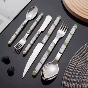 Juegos de Cubiertos de Acero Inoxidable con Mangos de Madera de Lujo Moderno, Ecológicos para Comidas Diarias y Cenas Familiares - Product Image 2