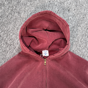 Sudadera con Capucha Corta, Estilo Vintage, Lavado Ácido, con Cierre, para Hombre, Personalizable, de Felpa, Lisa - Product Image 5