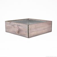 Pot de fleurs vintage écologique en bois pour plantes succulentes et cactus, avec insert amovible en zinc métallique, centre de table pour la maison et le jardin, vente en gros
