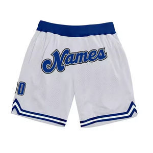 2024กางเกงขาสั้นบาสเก็ตบอลตาข่ายระบายอากาศออกแบบใหม่ทุกทีมปักด้วยลวดลายตกแต่ง - Product Image 5