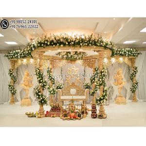 มณฑปงานแต่งงานแบบฮินดูที่ดูหรูหรา ทำจากไม้ โทนสีขาวสุดหรู มณฑปงานแต่งงานแบบเอเชียล่าสุด ตกแต่งงานอีเว้นท์ในสหราชอาณาจักร - Product Image 1