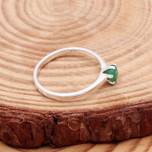 Impresionante anillo de Esmeralda en plata 925 | Conjunto de joyas de compromiso | Anillo de piedras preciosas naturales Proveedor mayorista" - Product Image 2