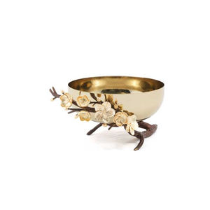 Vajilla de comedor con acento Floral antiguo, cuenco para servir frutas, cuenco para servir alimentos de Metal dorado de calidad Premium a precio de fábrica - Product Image 1