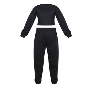 Nueva moda para mujer, conjunto de sudadera sólida personalizada de alta calidad con cremallera completa, Top corto, sudaderas con capucha, trajes para correr, conjunto de chándal con capucha - Product Image 6