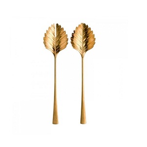 Ensemble de 5 couverts en laiton et acier inoxydable Ensemble de couverts cuillère fourchette couteau dernier design couleur or et argent - Product Image 4