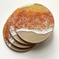 Nampan buah cetakan teh ukuran besar, nampan teh silikon besar mengkilap Geode coaster cetakan Resin untuk kerajinan Resin