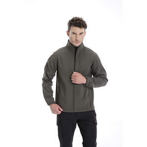 Chaqueta Cortavientos Impermeable de Soft Shell para Hombre, con Cuello Alto, Spandex/Poliéster, con Logotipo Frontal, Informal, para Exteriores, Ropa Personalizada - Product Image 1