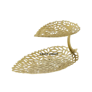 Présentoir à gâteaux fantaisie à 2 niveaux en métal plaqué or pour décoration de mariage, prix de gros - Product Image 3