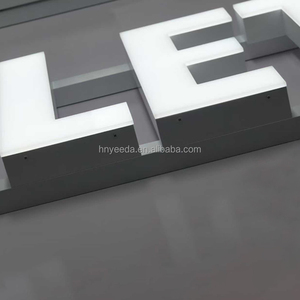 Enseigne électronique lumineuse personnalisée, lettres <span class=keywords><strong>de</strong></span> logo 3D en acrylique, texte pour magasin commercial, bordure en métal peint au four pour la publicité - Product Image 3