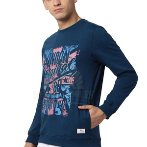 2024 sudadera personalizada de manga larga con cuello redondo para hombre, temporada de invierno, relajada, ajustada, serigrafía, logotipos personalizados, forro polar suave - Product Image 2