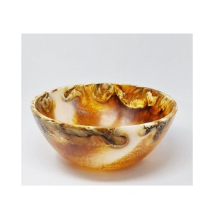 ชามตกแต่งเรซิ่นที่ทันสมัยทำด้วยมือพื้นผิวมันวาวดีไซน์ทันสมัยเหมาะสำหรับของว่างสลัดผลไม้หรือการตกแต่งภายในบ้าน - Product Image 3