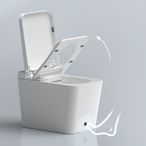 Inodoro Inteligente <span class=keywords><strong>de</strong></span> Cerámica Negro Cuadrado con Control Remoto, Asiento con Calefacción, Apertura Automática <span class=keywords><strong>de</strong></span> la <span class=keywords><strong>Tapa</strong></span>, Sensor <span class=keywords><strong>de</strong></span> Agua Caliente Instantánea, Descarga y Tanque Oculto - Product Image 4