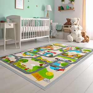 Tapis de jeu pour enfants Mimoza Kids City Road, imprimé numériquement, tapis éducatif pour salle de jeux, antidérapant, pour chambre d'enfant, salle de classe, OEM ODM - Product Image 4