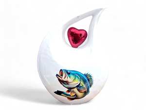 Urna de lágrima de perla blanca con corazón rojo brillante para cenizas humanas Memorial lágrima personalizada para cenizas sostiene hasta 200lbs - Product Image 4