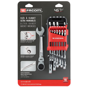 Juego de Llaves Combinadas de Trinquete Articuladas Facom de 12 Piezas, con Estuche Portátil - Product Image 3