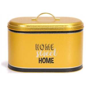 Home Sweet Home Boîte à pain en métal doré de 9,8 L avec poignée 178x338x200mm Stockage et récipient pour aliments - Product Image 1