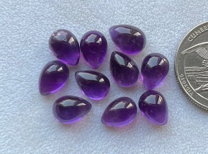 พลอยอเมทิสต์ทรงหยดน้ำตาสีม่วงธรรมชาติขนาด7x10มม. อัญมณีหลวมสำหรับทำเครื่องประดับ - Product Image 2