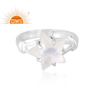 แหวนเงินแท้ 925 ประดับพลอยมูนสโตนสีรุ้งธรรมชาติ ดีไซน์ล่าสุด สำหรับผู้หญิง ของขวัญสำหรับเธอ เครื่องประดับสั่งทำ - Product Image 3