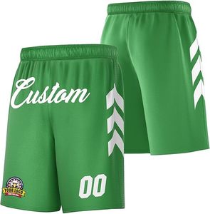 Precio completo bajo Hombres Jóvenes Baloncesto Atlético Gimnasio Correr Pantalones cortos de entrenamiento Impreso Número Logo Entrenamiento Pantalones cortos de malla - Product Image 2