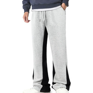 Men's Custom High Quality Casual Flared <b>Jogger</b> Track Pants Patchwork Elastic Waistband Mens <b>Stacked</b> Flare Sweatpants for Men - Product Image 1