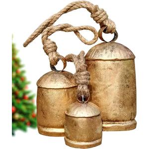 Cloches de vache suspendues en métal de vente chaude en or fini cloche de vache chanceuse cloche de vache de Style Vintage fait à la main de l'exportateur indien - Product Image 1