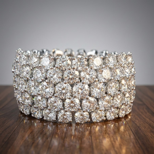 Luxurious 18K White Gold 5-Row Diamond Cigar Band Shared Prong <b>Chunky</b> Statement <b>Ring</b> High-End Jewelry Wholesale - Product Image 3