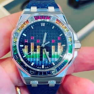 นาฬิกากลไกหรูหราสำหรับผู้ชายทำจากสเตนเลสสีขาวเพชรเพชรเพชรสีทองแบบฮิปฮอปออกแบบได้ตามต้องการ - Product Image 4