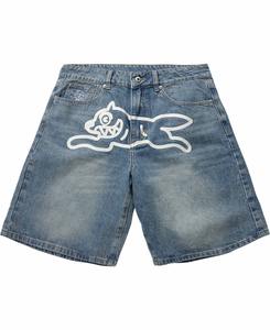 Shorts en jean pour hommes au design unique, couleurs de teintes claires, style streetwear, denim moyen délavé, prix abordable - Product Image 3