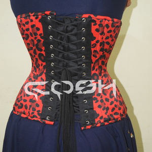 Corsé de Lencería Rojo con Estampado de Leopardo sin Tirantes - Product Image 6