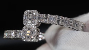 RB Gems Personnalisé 925 Sterling Silver VVS Moissanite Gemstone Fine Charm Bracelet Élégant Hip Hop Glacé Cubain Lien Chaîne Bijoux - Product Image 3