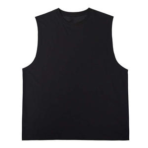 Nouveau Logo personnalisé vêtements de sport d'été ajustement 100% coton coupe chemise couleur unie sans manches hommes - Product Image 1