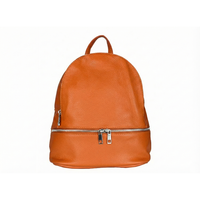 AP IDEA MODA Italienisch Gefertigter Echtleder Grüner Damen-Rucksack mit Reißverschluss Polyester-Futter Weicher Griff 1000g