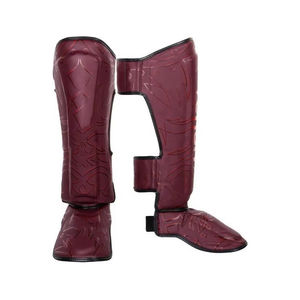 Protector de Espinillas de Cuero Vacuno Genuino para Muay Thai y Boxeo, con Cierre de Velcro Ligero y Logotipo Personalizado - Product Image 6