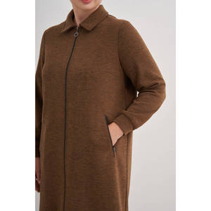 Cárdigan Largo de Lana Bordado con Botones, Estampado Informal para Otoño e Invierno - Product Image 3