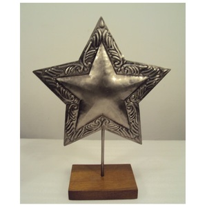 Décor de table de Noël étoile en aluminium avec support pour décor de table de maison de Noël - Product Image 5