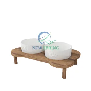 En gros Personnalisé Pet Bols Mangeoires Avec Support En Bois - Product Image 1