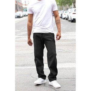 Summer Thin Mens Clothing Cowboys Slim Straight Jeans Men Denim Pants Casual Regular Fitness Men's Trousers Light <b>Blue</b> - Product Image 5