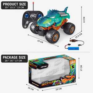 Coche Teledirigido de Dinosaurio Monster Truck Verde, Vehículo <span class=keywords><strong>RC</strong></span> Todoterreno, Juguete al por Mayor, Coche Electrónico de Acrobacias de Alta Velocidad para Carreras - Product Image 4