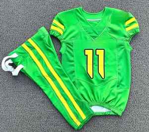 La más alta calidad de diseño personalizado sublimación jóvenes uniformes de fútbol americano aparejos sarga Jersey pantalones integrados - Product Image 6