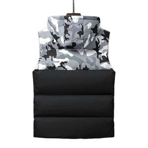 Wholesale 100% Polyester Men's Winter <b>Jacket</b> Hooded Sleeveless Camouflage Outdoor <b>Puffer</b> Down <b>Vest</b> with Stand Collar - Product Image 2