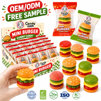 Gomitas de Hamburguesa, Dulces de Gelatina Suave con Forma de Mini Hamburguesa, Empaque a Granel, Empaque Personalizado, Caramelos de Dibujos Animados Multicolores
