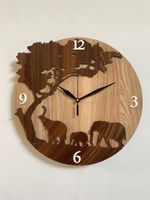 Horloge analogique silencieuse à quartz, artisanale, en bois massif, style Art Déco, fonctionnant à piles, pour la décoration de la maison, du bureau, cadeau de mariage, horloge murale/de table