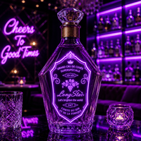 Étiquette de bouteille LED personnalisée, étanche, pour la présentation de vin, la promotion des bars, fournie par l'usine Longstargift