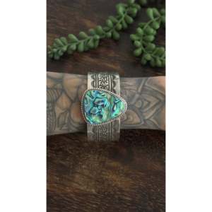 Damian Cotton Abalone & Sterling Silver Fashion Cuff Bracelet - Product Image 2