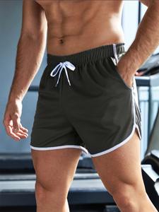 Vente chaude respirant solide décontracté hommes taille haute cordon Gym Shorts avec coton Spandex tissu - Product Image 6