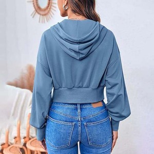 Ropa de mujer transpirable Sudaderas con capucha de talla grande y sudaderas en precio al por mayor Nuevo estilo Crop Top Casual Sudaderas con capucha de mujer Venta - Product Image 4