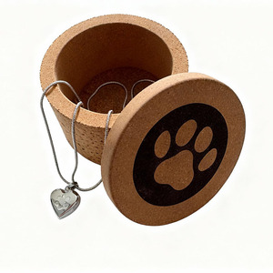 Modern Stainless Steel Paw Print Pet Heart Urn Necklace <strong>Memorial</strong> Keepsake Cremation Jewelry Functional Biodegradable <strong>Box</strong> <strong>Dogs</strong> - Product Image 1
