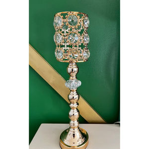 Bougeoir de forme ronde Qualité supérieure Perles de cristal de grande taille T-Light Holder Vaisselle de décoration de mariage parfaite - Product Image 3