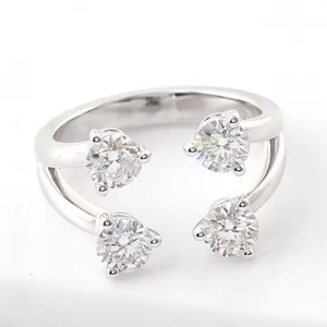 0.5CT Round Cut Original Moissanite2 Round Shape Diamond Bague de fiançailles en argent 925 Proposition pour petite amie - Product Image 5