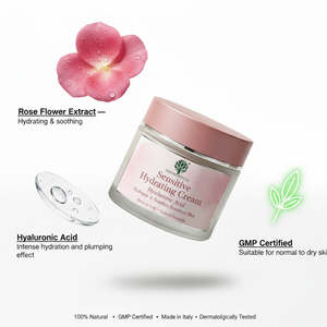 Crème hydratante pour le visage 50 ml pour peaux sensibles, formule naturelle hypoallergénique, OEM, marque privée, Italie, hydratant RedMoringa pour hommes - Product Image 3